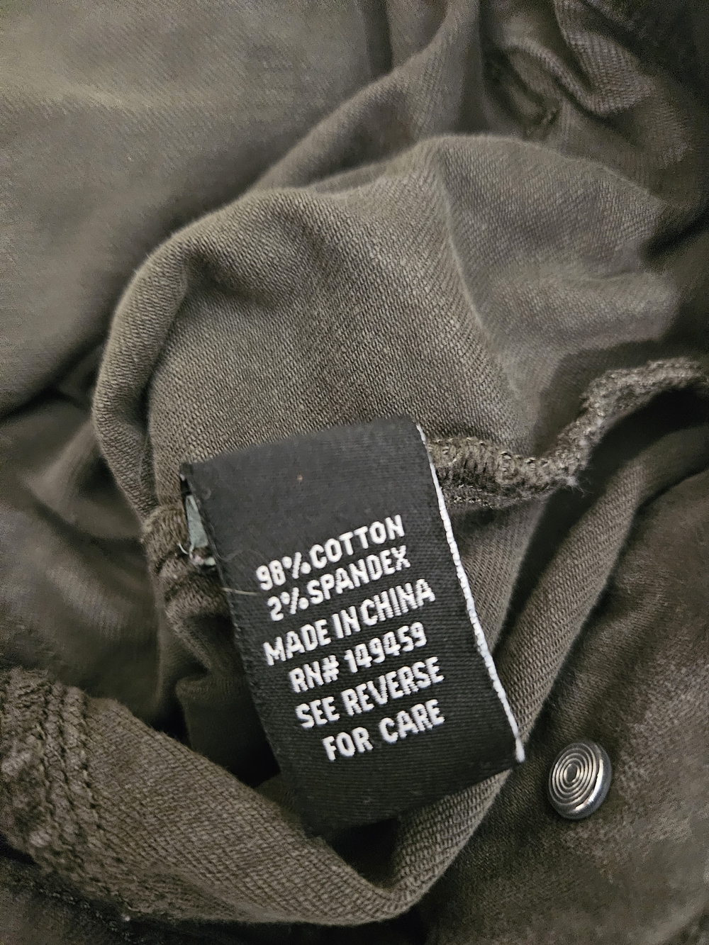 Prosperity Olive Green Denim Jacket - Classic Button-Front Business Casual - Picture 4 of 6